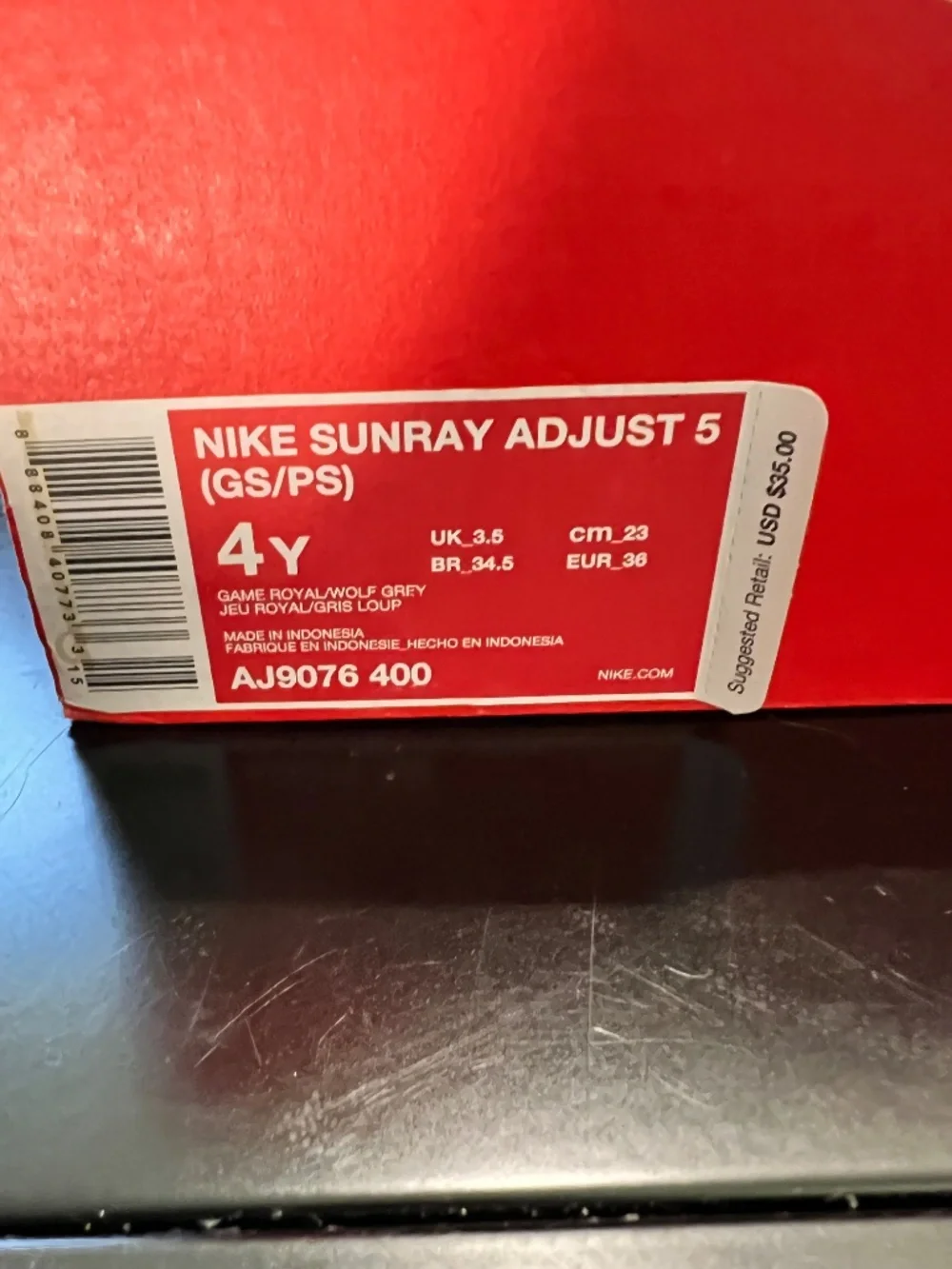 💙 NEW Nike Sunray Adjust 5 Kids Sandal | Game Royal Blue | Size 4Y |
